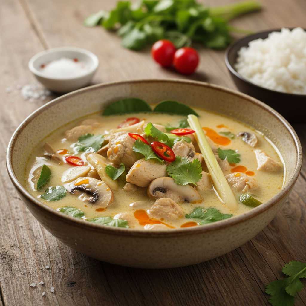 Tom Kha supp 15 minutiga: imelihtne retsept kodukokale