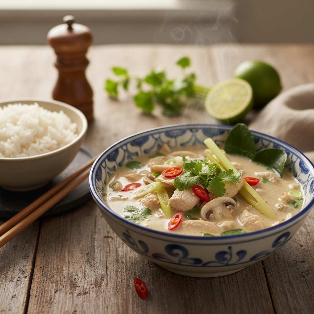 Lihtne tom kha retsept: maitsev Tai supp valmib kiirelt