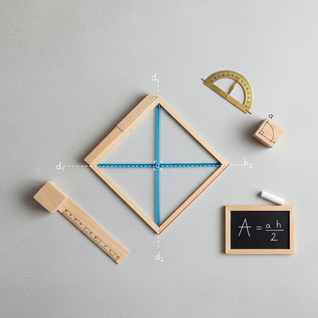 Rombi pindala arvutamine: lihtsad valemid ja näited