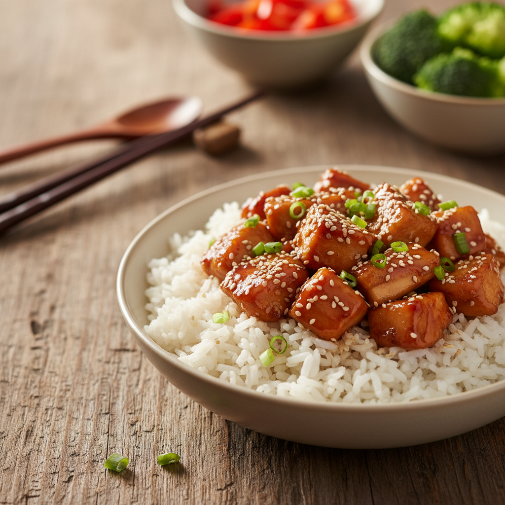 Lihtne teriyaki-kana riisiga: valmib loetud minutitega