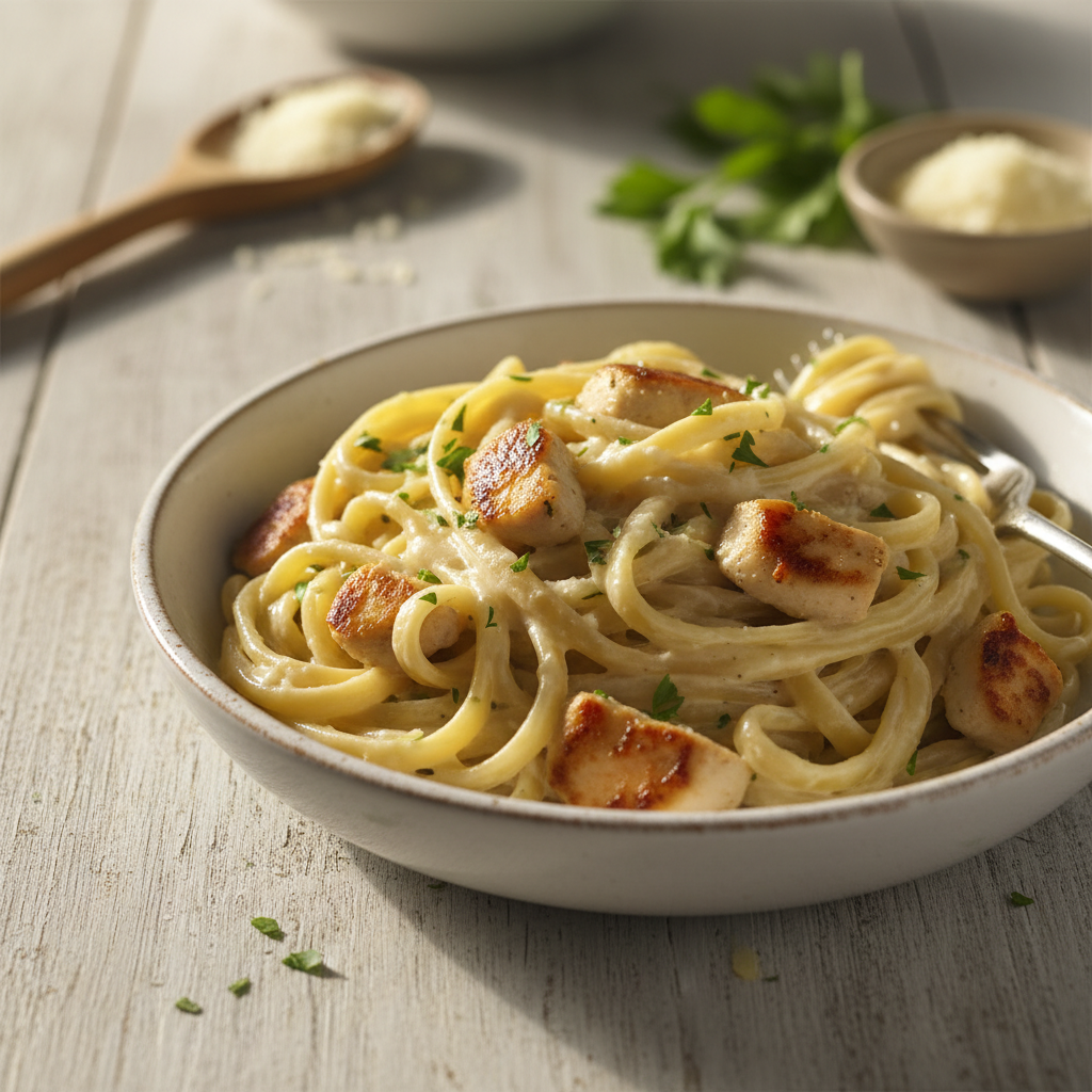 Retsept: kreemjas kana-alfredopasta kogu perele